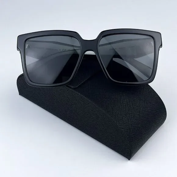 NEW Prada PR24ZS 1AB5S0 Black Dark Grey Square Oversized Women Sunglasses - Picture 3 of 16